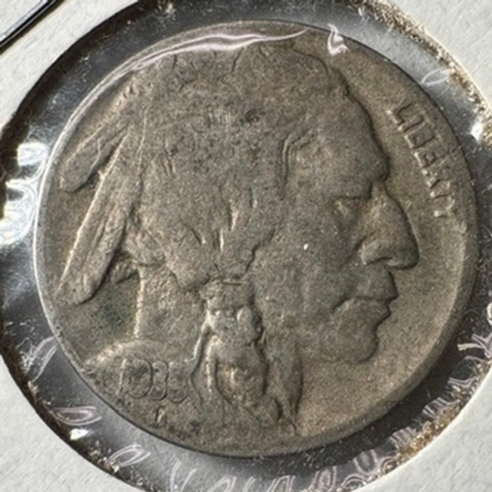 1938 D Buffalo Nickel Five Cents US Indian Head Denver 5C Coin - Better Date
